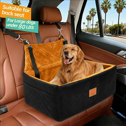 Zvrpet Premium Detachable and Washable Memory Foam Dog Car Seat with Adjustable Straps and Anti-Slip Base for SUVs and Outdoor Use