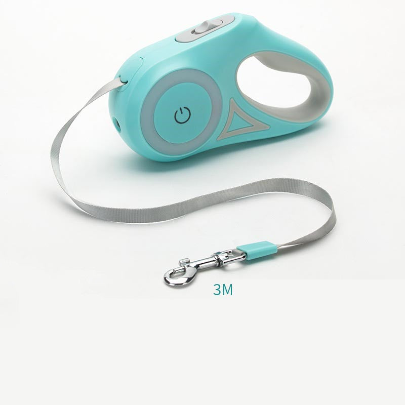 Retractable Dog Leash and Collar Set with Automatic Tension Control for Small to Medium Breeds