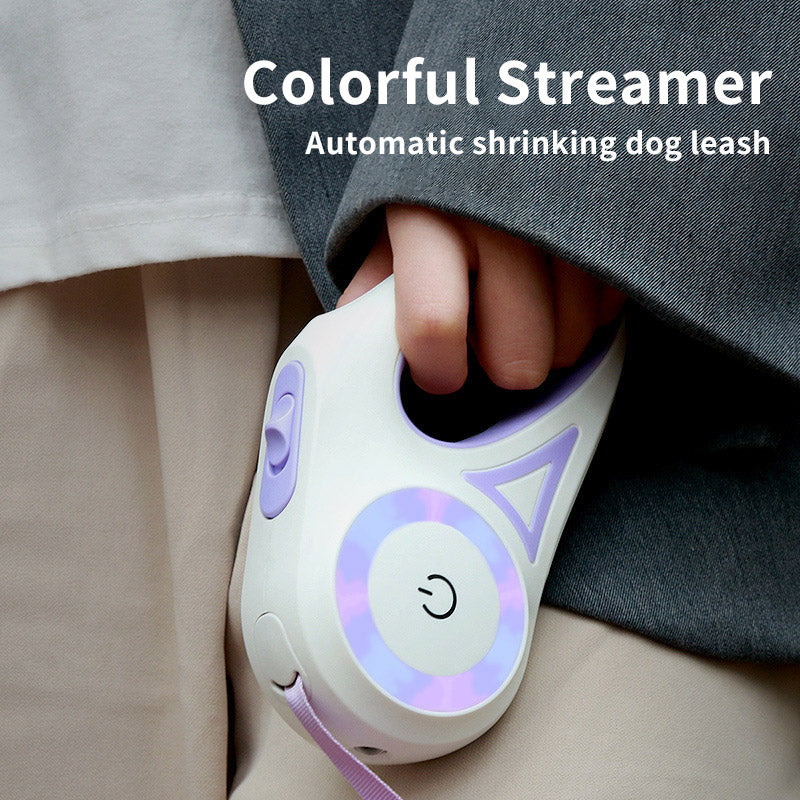 Retractable Dog Leash and Collar Set with Automatic Tension Control for Small to Medium Breeds