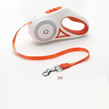 Retractable Dog Leash and Collar Set with Automatic Tension Control for Small to Medium Breeds