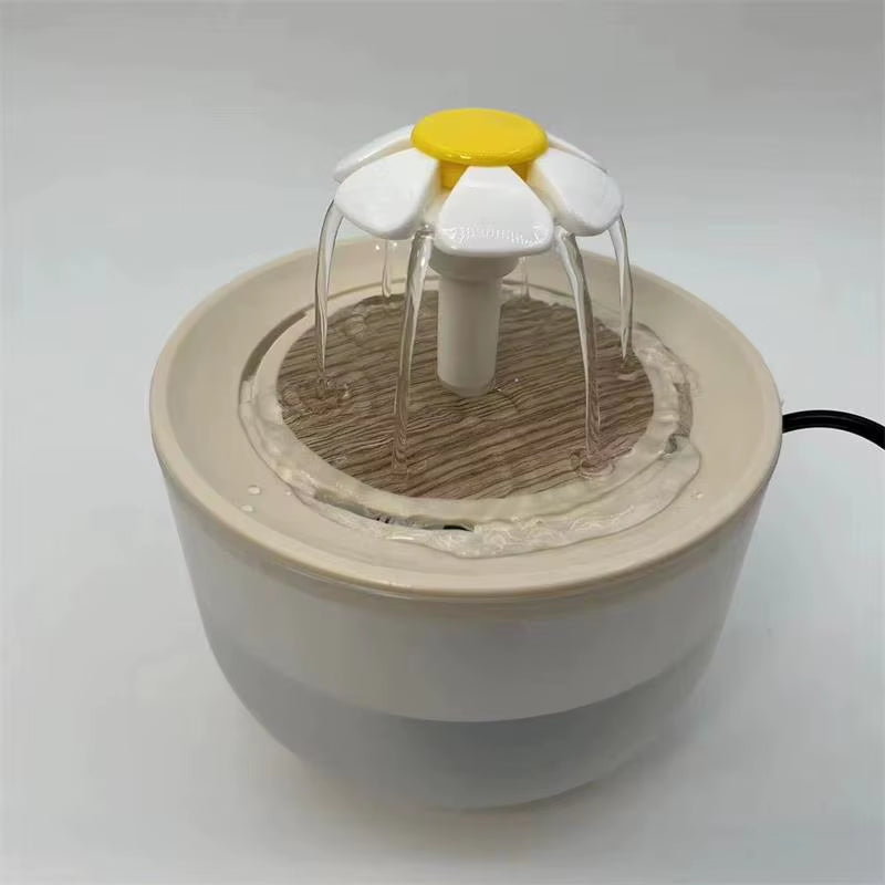 Filtered Electric Cat Water Fountain - 1200ml Quiet Recirculating Dispenser