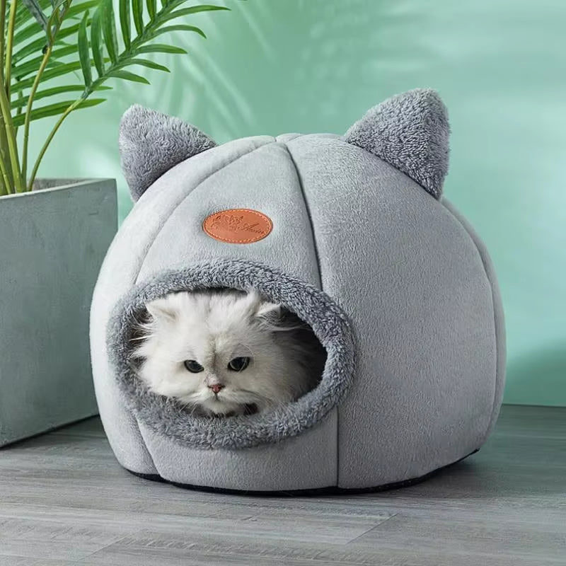 Deep Sleep Comfort Winter Cat Bed and Small Dog House - Cozy Indoor Tent and Nest for Pets
