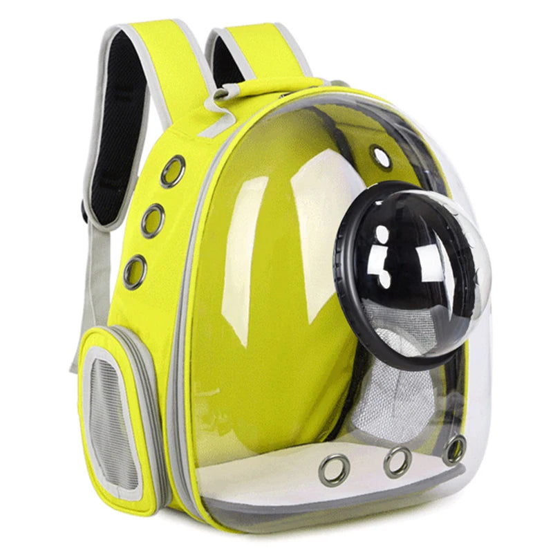Transparent Pet Backpack Carrier - Breathable and Portable Space Capsule for Cats and Dogs
