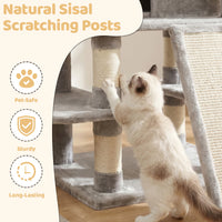 FOOWIN 173 cm (68 in) Large Multi-Level Cat Tree Tower - Indoor Activity Center with 2 Condos, 3 Plush Perches, and Scratching Post for Cats and Kittens