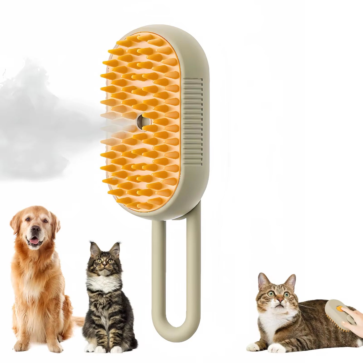 3-in-1 Electric Pet Grooming Brush with Steam, Spray, and Massage Features for Cats and Dogs