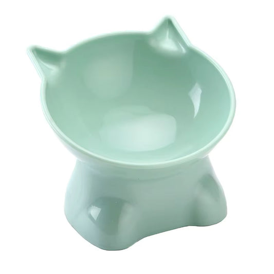 Elevated Cat Bowl with Angled Design for Enhanced Accessibility - Perfect for Cats and Small Dogs - Sleek Black Finish