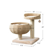 Cozy 2-Level Cat Perch Tree Beige & Cream 23 In