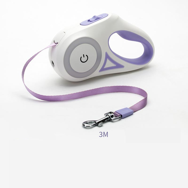Retractable Dog Leash and Collar Set with Automatic Tension Control for Small to Medium Breeds