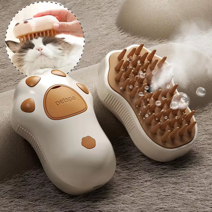 3-in-1 Electric Pet Grooming Brush with Steam, Spray, and Massage Features for Cats and Dogs