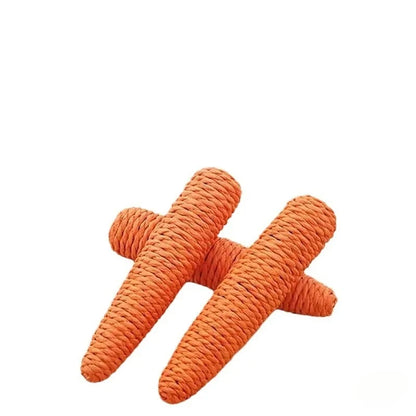 Cat Toys Sound Carrot Cuddle Stick - Teething and Anti-Bite Scratch Board for Cats