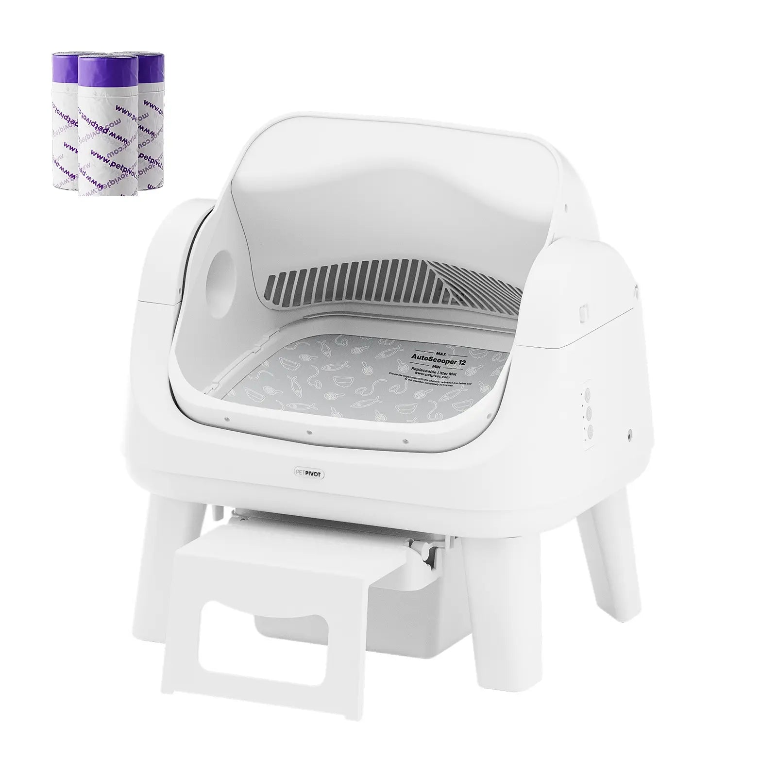 Petpivot AutoScooper 12 Lite Open-Top Automatic Self-Cleaning Cat Litter Box with Accessible Front Step and Enhanced Safety Features, No App Required