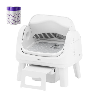Petpivot AutoScooper 12 Lite Open-Top Automatic Self-Cleaning Cat Litter Box with Accessible Front Step and Enhanced Safety Features, No App Required
