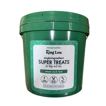King Lou Premium Human-Grade Whole Duck Feet Dental Chews for Dogs - 100% All-Natural, Single Ingredient, USA-Made Pet Treats