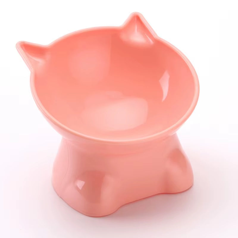 Elevated Cat Bowl with Angled Design for Enhanced Accessibility - Perfect for Cats and Small Dogs - Sleek Black Finish