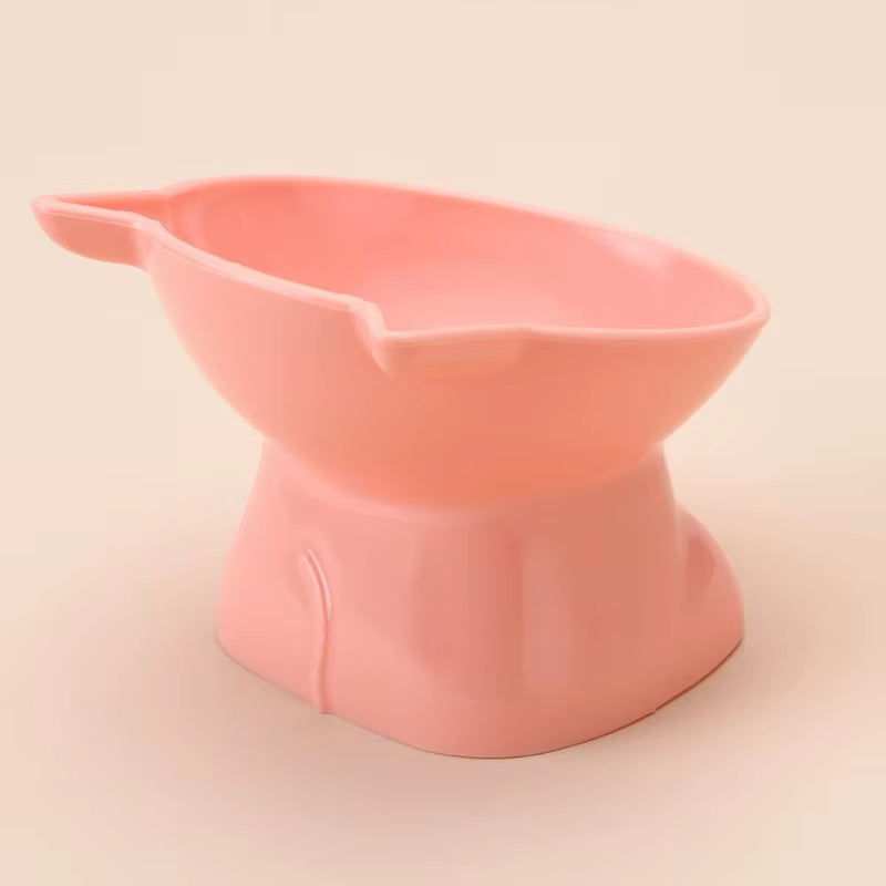 Elevated Cat Bowl with Angled Design for Enhanced Accessibility - Perfect for Cats and Small Dogs - Sleek Black Finish