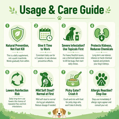 150 Count Petrivium Dog Flea and Tick Support Soft Chews - Natural Oral Supplement for All Breeds and Sizes - Chicken Flavor