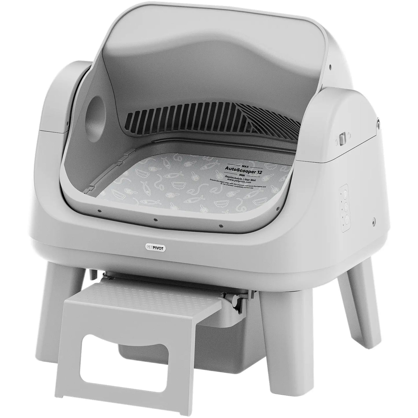Petpivot AutoScooper 12 Lite Open-Top Automatic Self-Cleaning Cat Litter Box with Accessible Front Step and Enhanced Safety Features, No App Required
