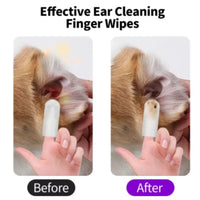 Pet Ear Cleaning Wipes - Disposable Ear Care Finger Covers for Convenient Cleaning of Ear Mites in Dogs