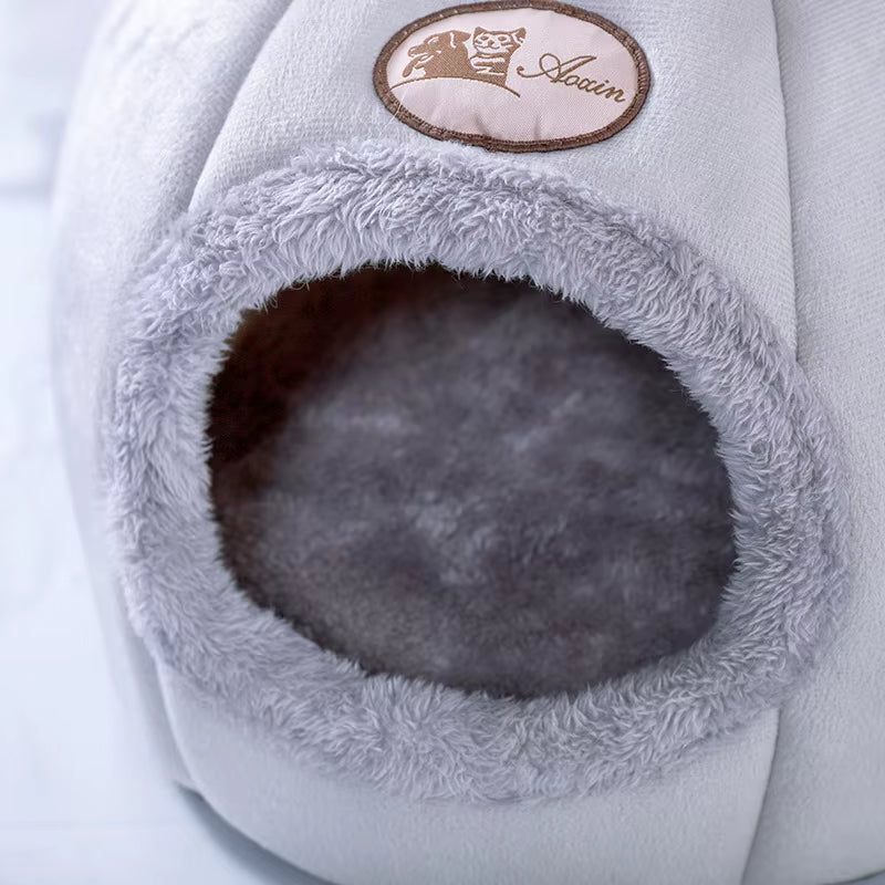 Deep Sleep Comfort Winter Cat Bed and Small Dog House - Cozy Indoor Tent and Nest for Pets