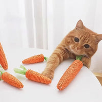 Cat Toys Sound Carrot Cuddle Stick - Teething and Anti-Bite Scratch Board for Cats