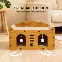 Small Size, Wooden Base, Geometric Patterns, Detachable Parts, Durable Pet Furniture, Spacious and Comfortable Bed, Indoor Cat Supplies with Scratching Surfaces Play Tree Gothic Natural Sisal Scratcher Interactive Ball Toy