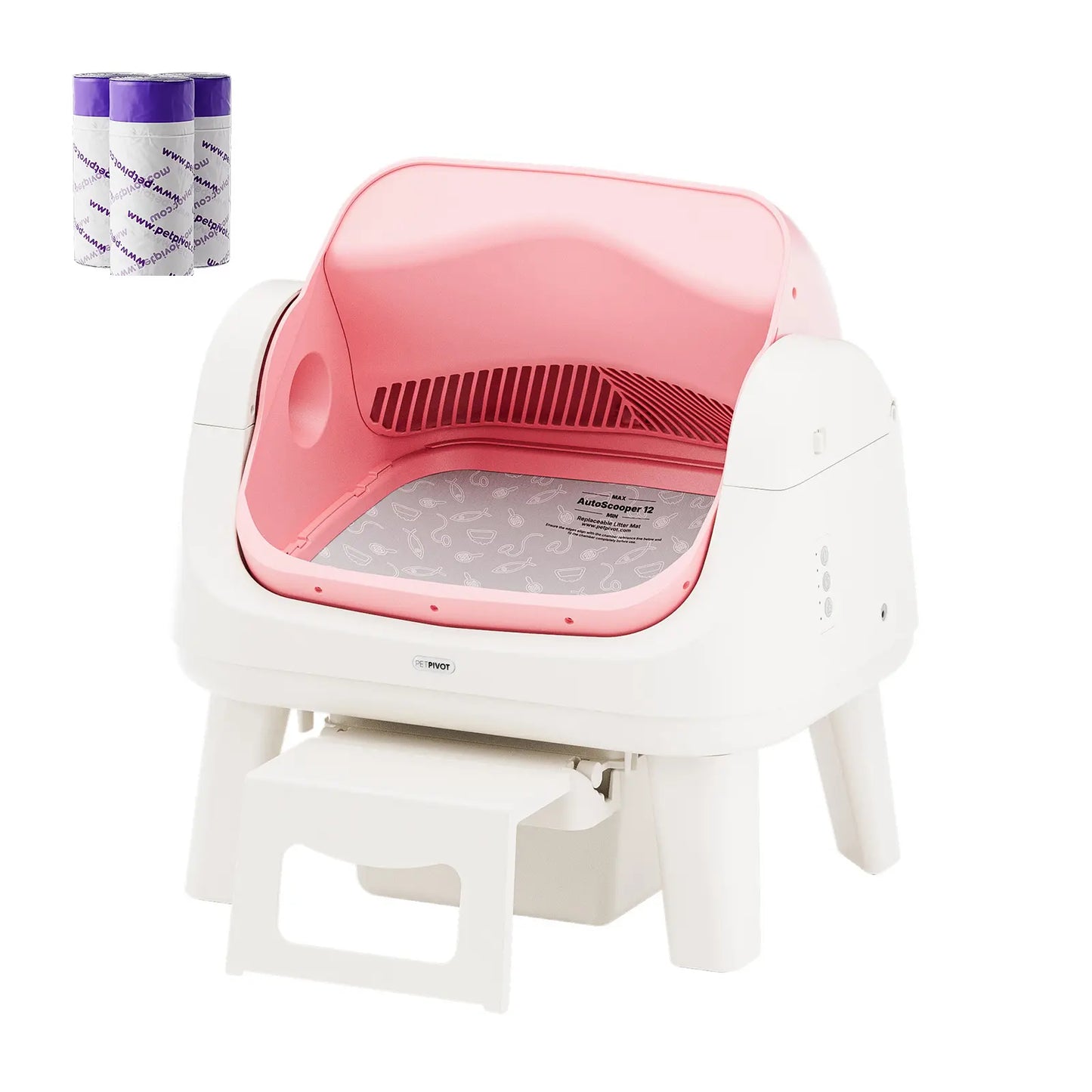 Petpivot AutoScooper 12 Lite Open-Top Automatic Self-Cleaning Cat Litter Box with Accessible Front Step and Enhanced Safety Features, No App Required